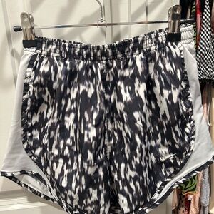 Nike Black and White Athletic Shorts with Dynamic Pattern